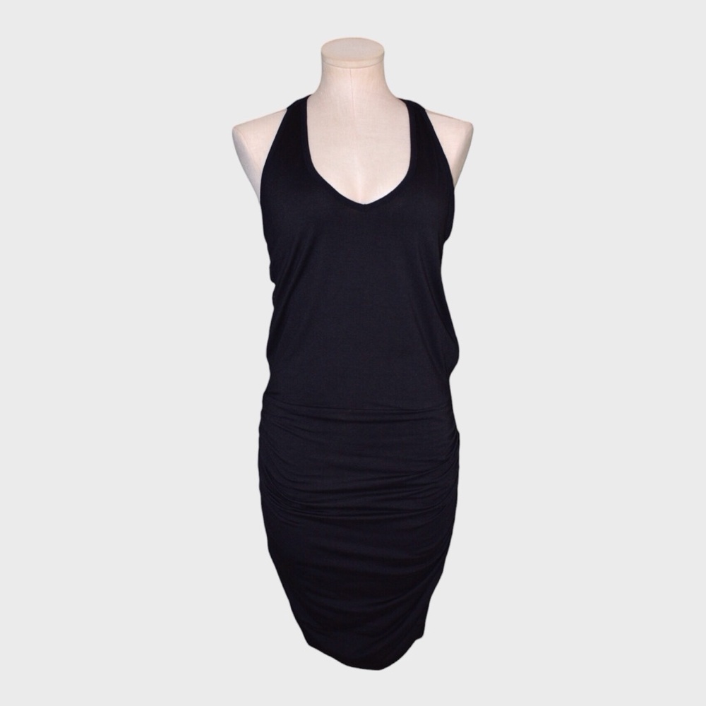 Athleta Black Jersey Racerback Ruched Tank Dress